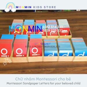 Bộ chữ nhám Tiếng Việt MONMIN (Montessori Sandpaper Letters)