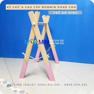 Giá chữ A cho bé bằng gỗ - Kệ chữ A Monmin - Chuẩn Montessori - Chất lượng cao - An toàn cho trẻ sơ sinh