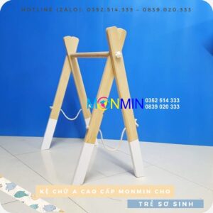 Giá chữ A cho bé bằng gỗ - Kệ chữ A Monmin - Chuẩn Montessori - Chất lượng cao - An toàn cho trẻ sơ sinh